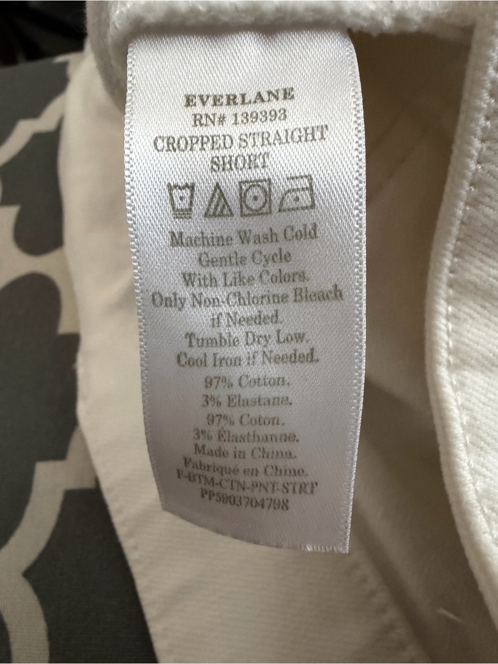 EVERLANE Cropped Straight Leg Short Creamy White Summer Denim Jeans 6 30x24 - Picture 8 of 8